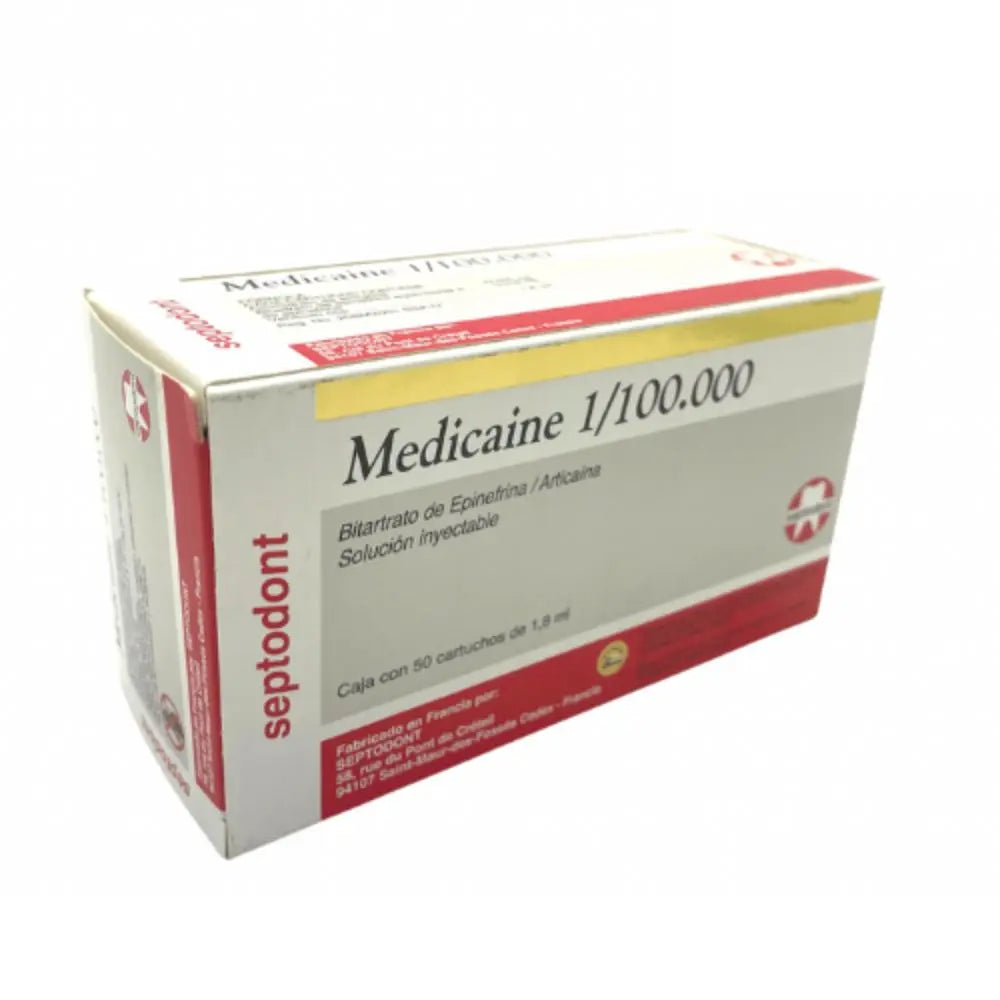 Medicaine 1/100.000 Caja C/50 Anestesia Septodont