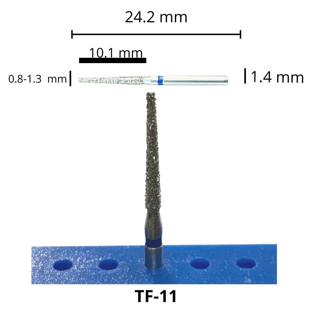 TF-11 Troncocónica Punta Plana Fresa Diamante Grano Medio Pza DT