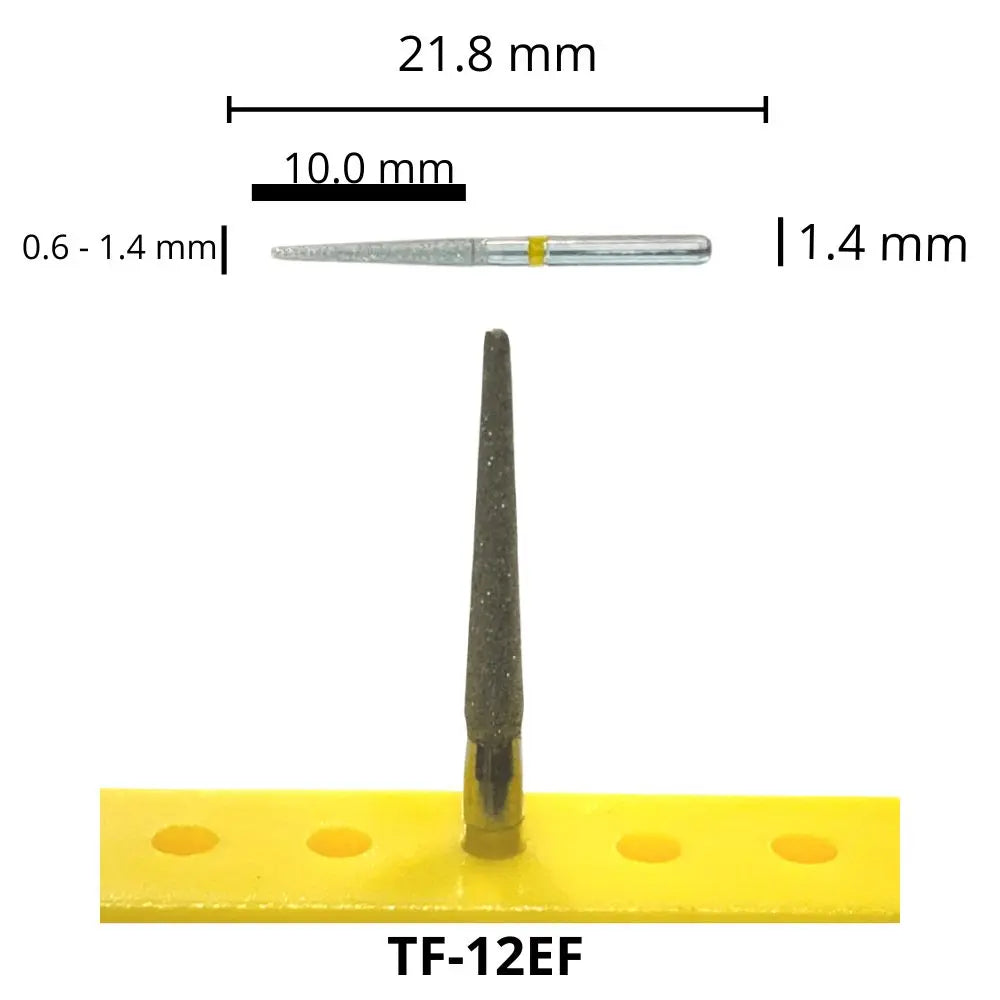 TF-12EF Fresa Diamante Troncocónica Punta Plana Grano XFino Pza DT