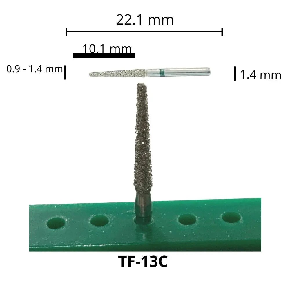 TF-13C Troncocónica Punta Plana Fresa Diamante Grano Grueso Pza DT