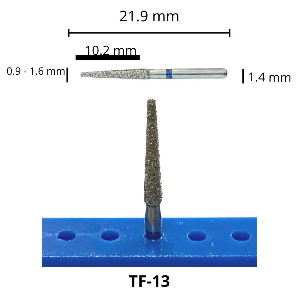 TF-13 Troncocónica Punta Plana Fresa Diamante Grano Medio Pza DT
