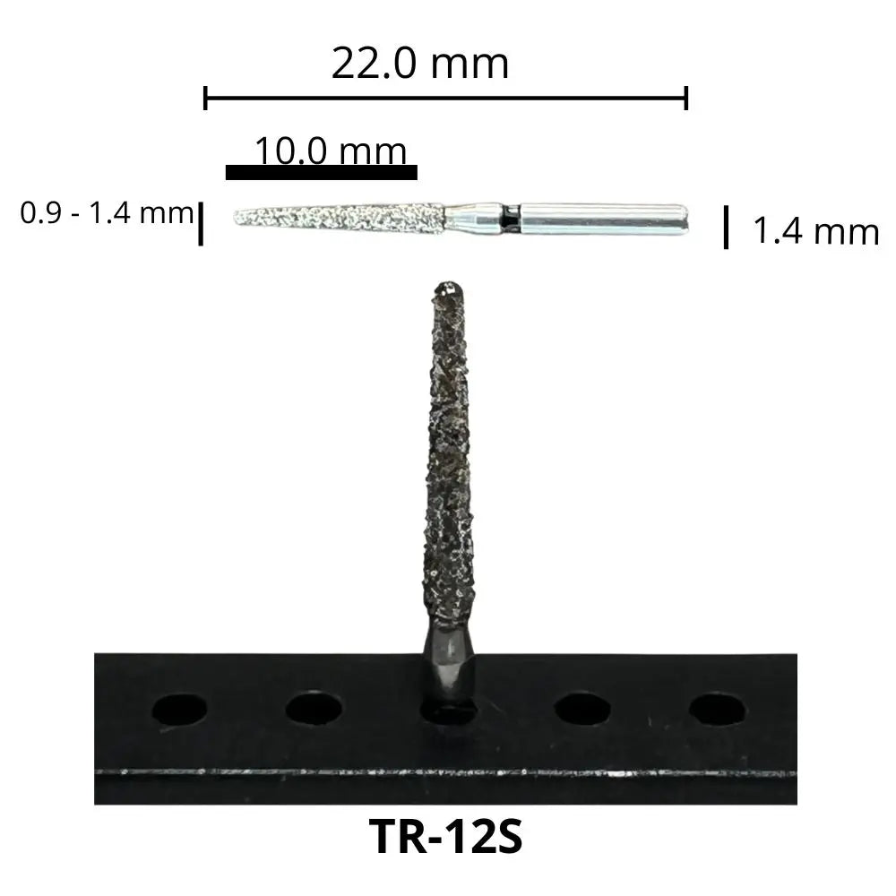 TR-12S Troncocónica Redondeada Fresa Diamante Grano XGrueso Pza DT