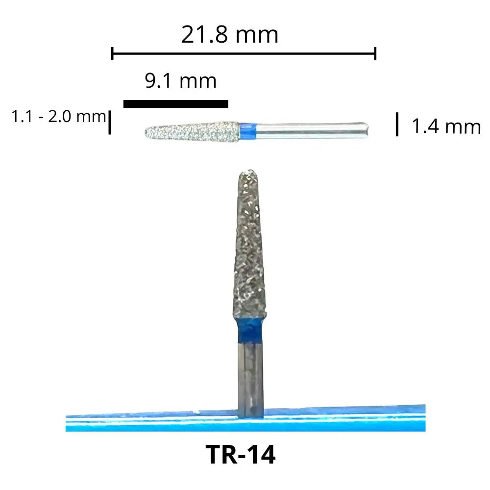 TR-14 Troncocónica Redondeada Fresa Diamante Grano Medio Pza DT