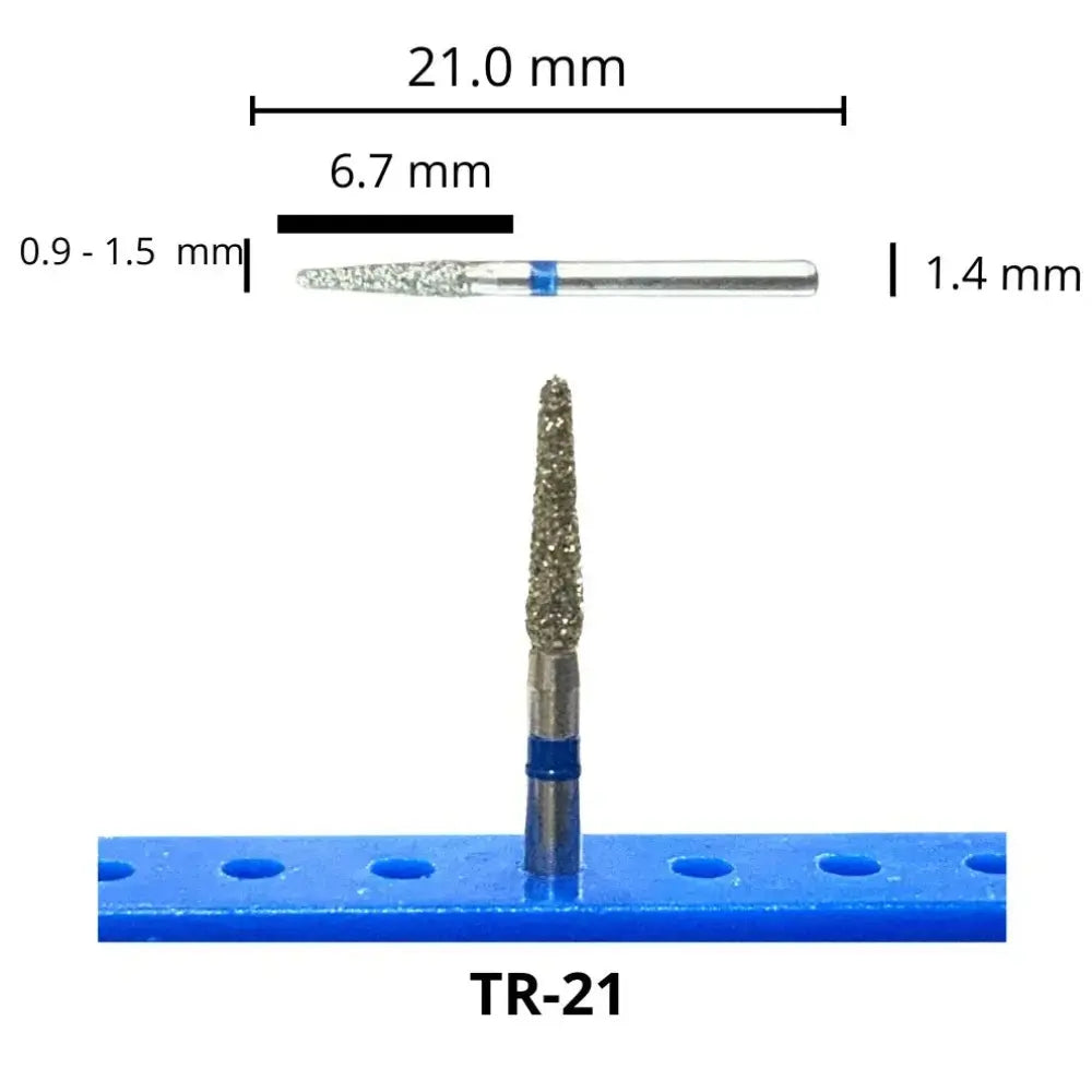 TR-21 Troncocónica Redondeada Fresa Diamante Grano Medio Pza DT