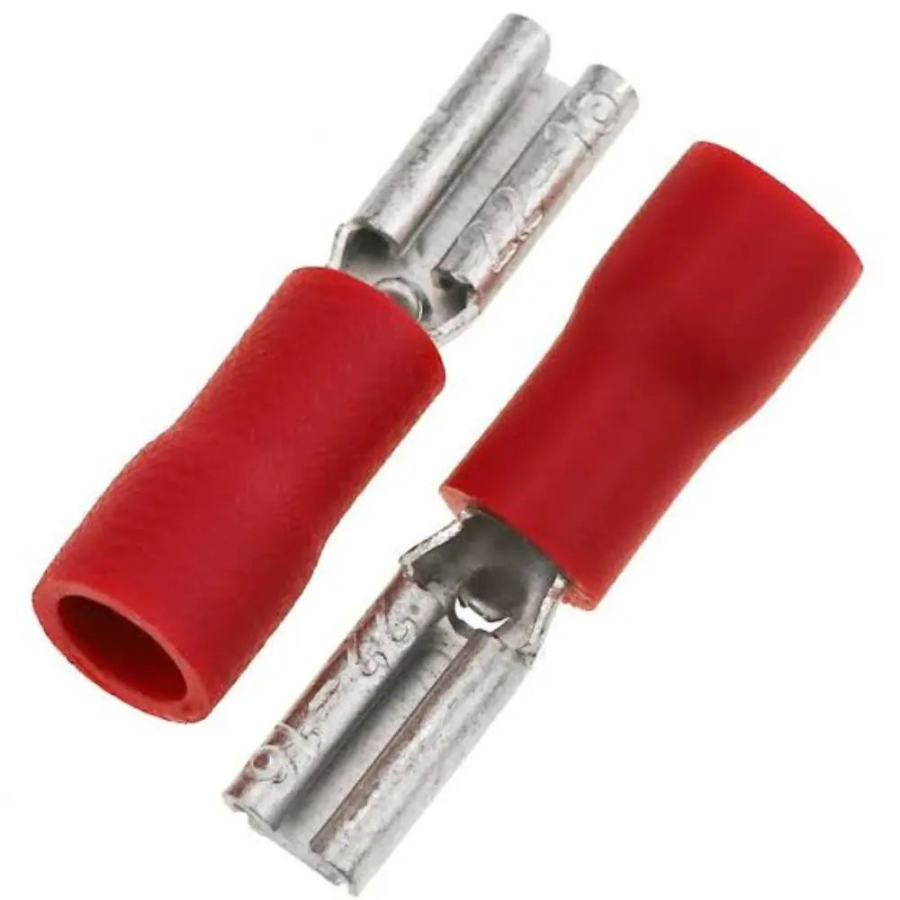 Terminal Faston Forrado 1/8 Hembra 18-22 AWG Rojo