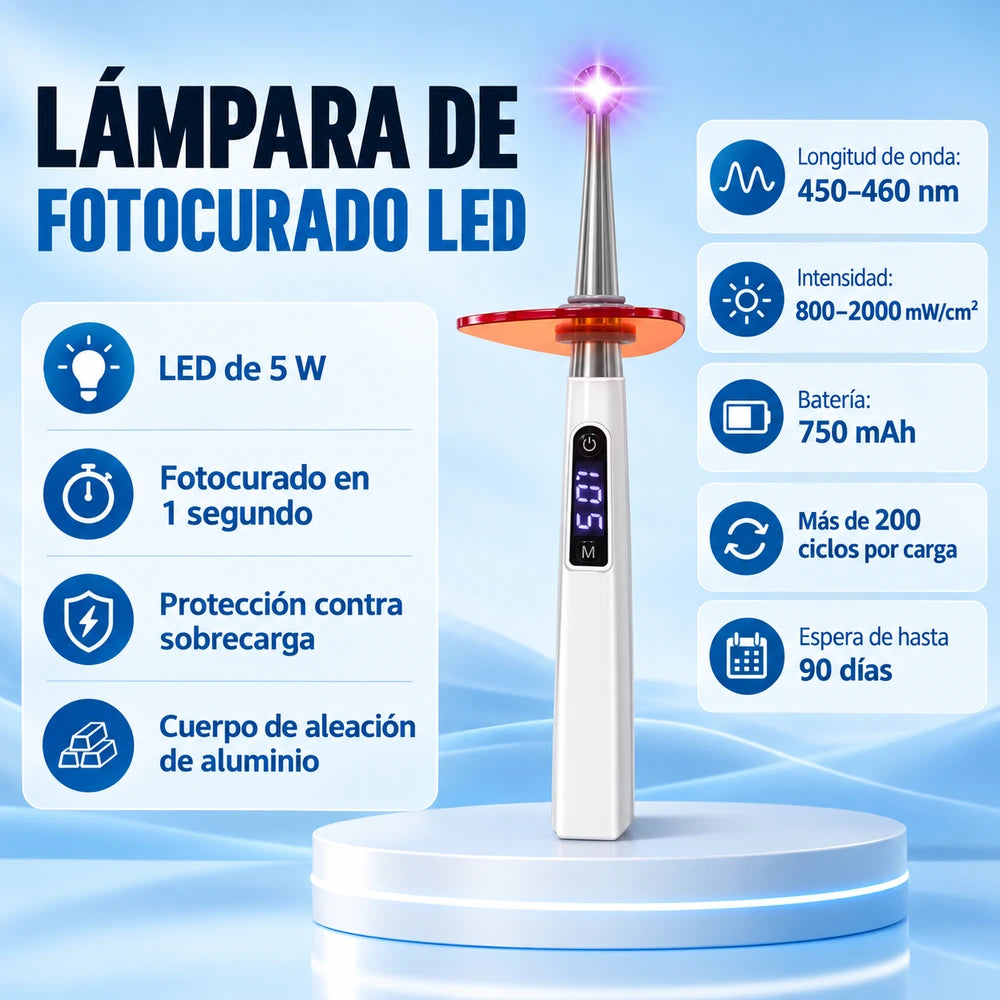 Especificaciones de la lámpara de fotocurado LED UltraCure DT