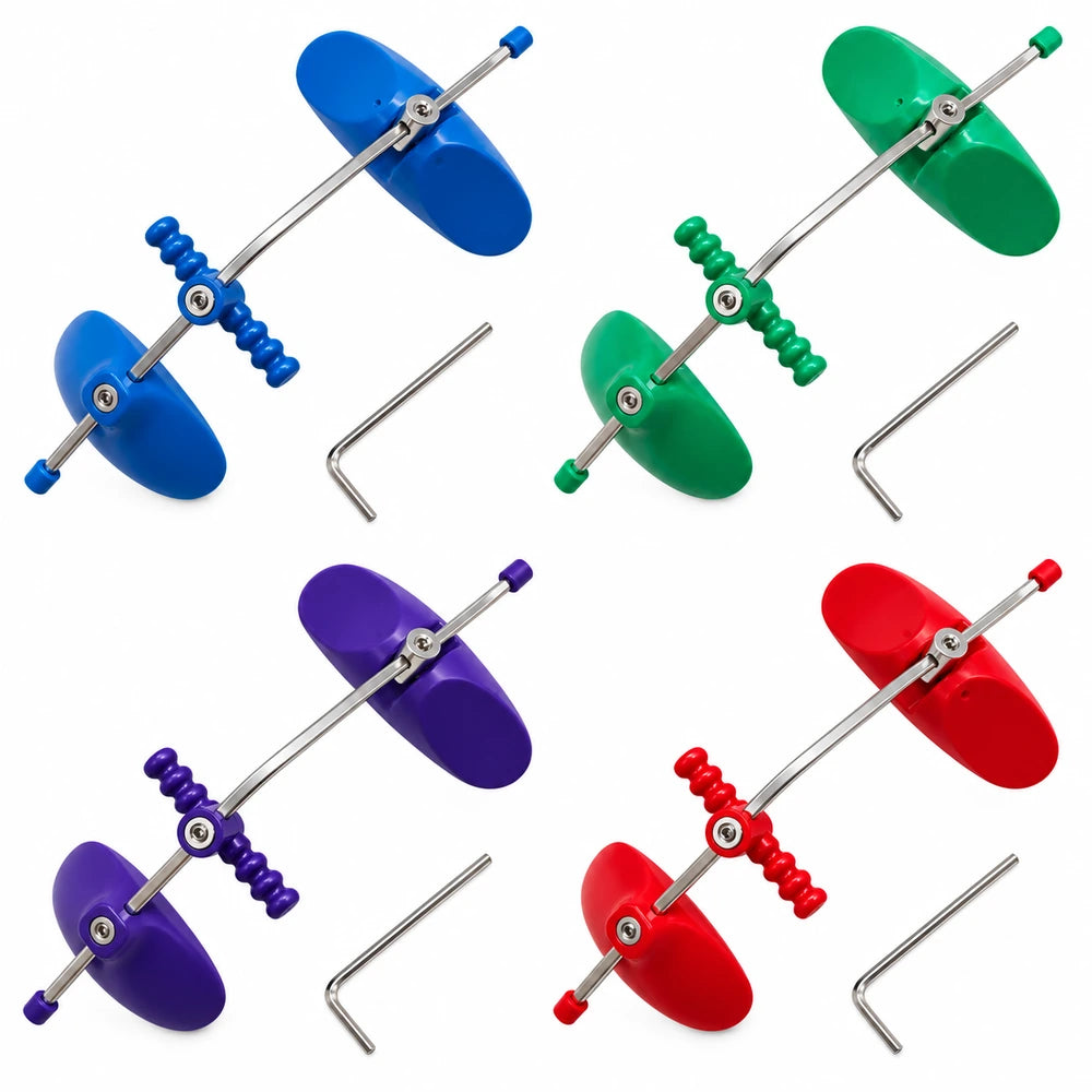Máscara Facial DT en colores azul, verde, morado y rojo