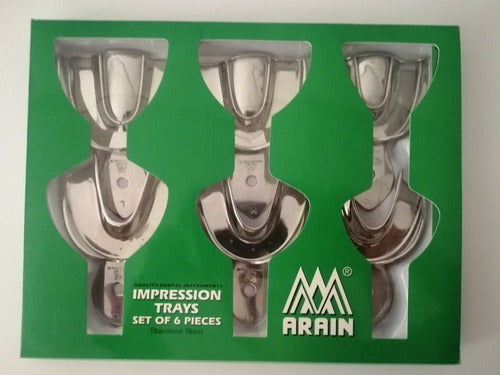 Rim Lock Adulto C/6 Arain Lisas Cucharillas Cubetas Porta Impresiones Dentado