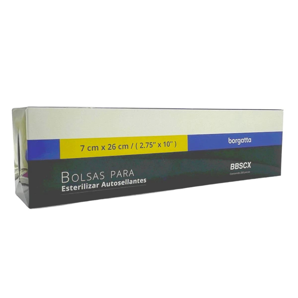 Bolsa 2 3/4" X 10” C/200 (7cm X 26cm) P/ Esterilizar Autoclave Borgatta