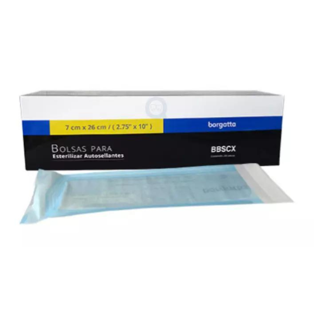 Bolsa 2 3/4" X 10” C/200 (7cm X 26cm) P/ Esterilizar Autoclave Borgatta