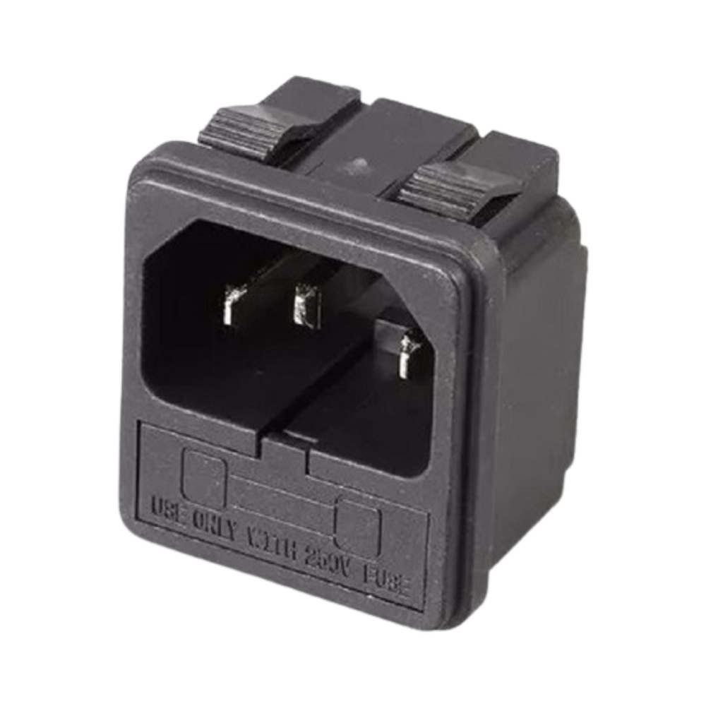 Conector 3 Pines VAC Con Porta Fusibles