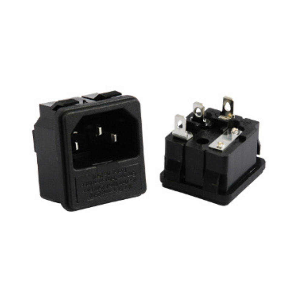 Conector 3 Pines VAC Con Porta Fusibles