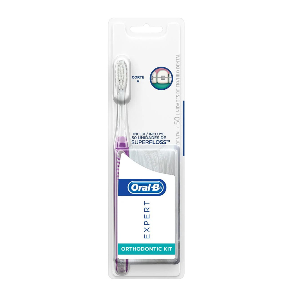 Kit Expert Cepillo Ortodoncia + Hilo Superfloss Paquete C/6 Oral-B