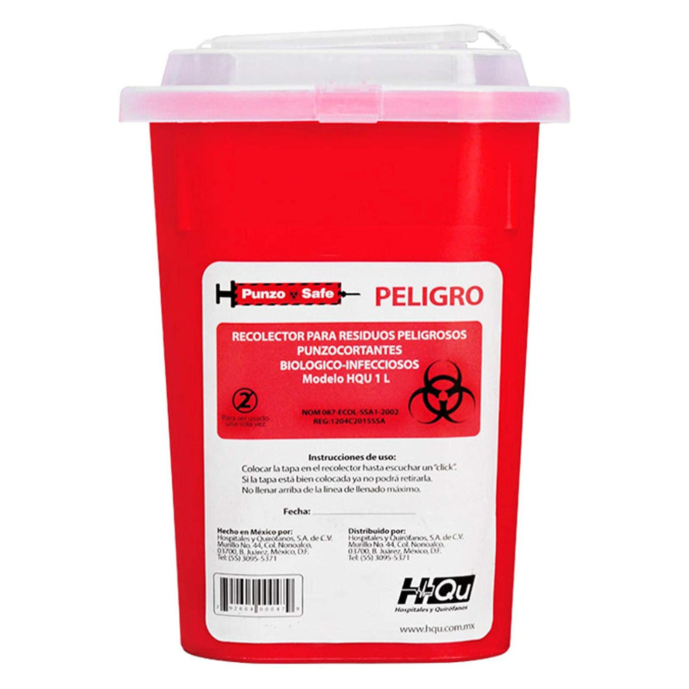 Recolector Punzocortantes 1 Lt. (Rojo) HQU