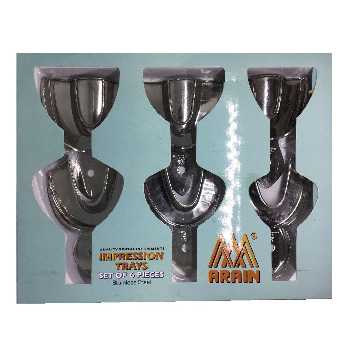 Rim Lock Adulto C/6 Arain Lisas Cucharillas Cubetas Porta Impresiones Dentado