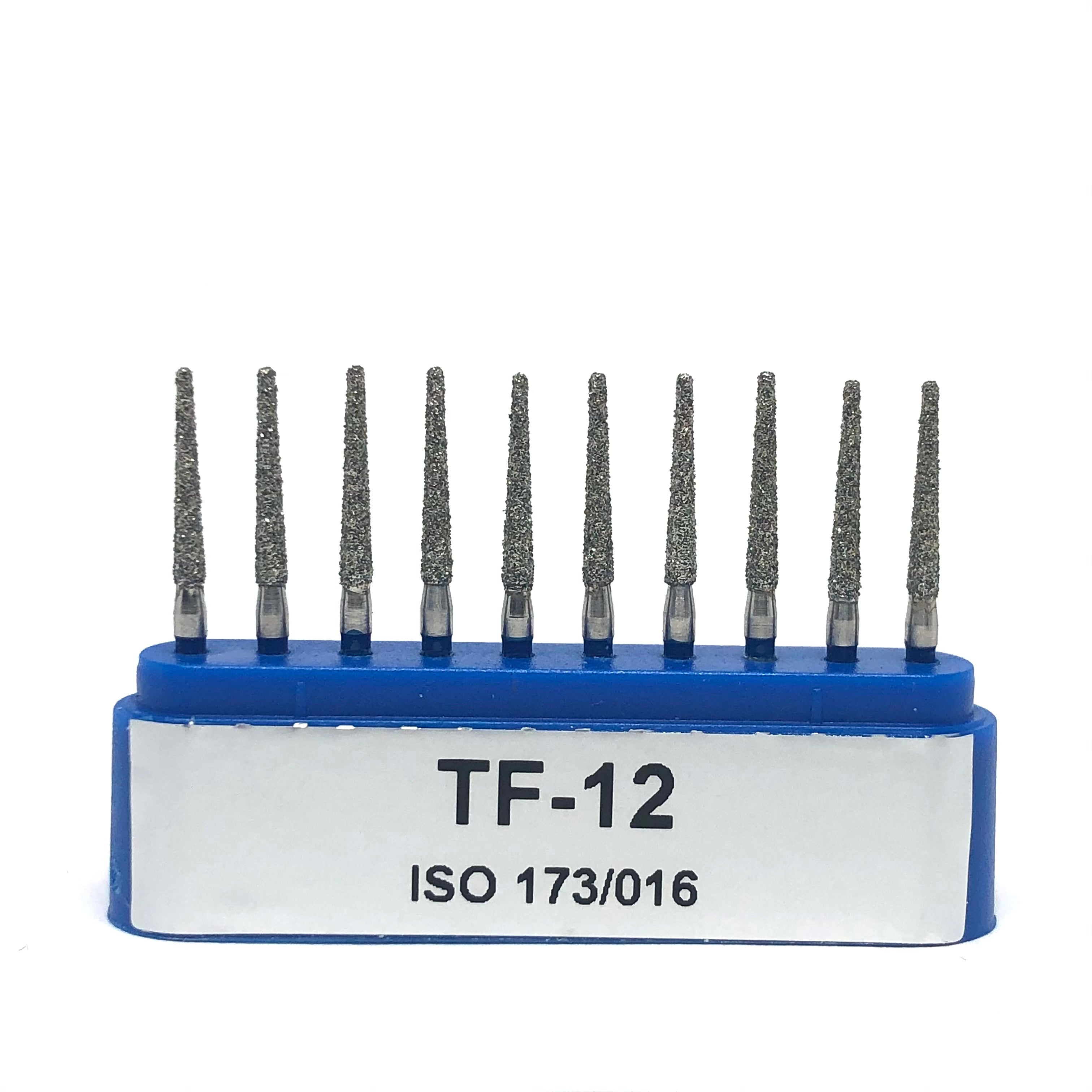 TF-12 Troncocónica Punta Plana Fresa Diamante Grano Medio 10 pz. DT
