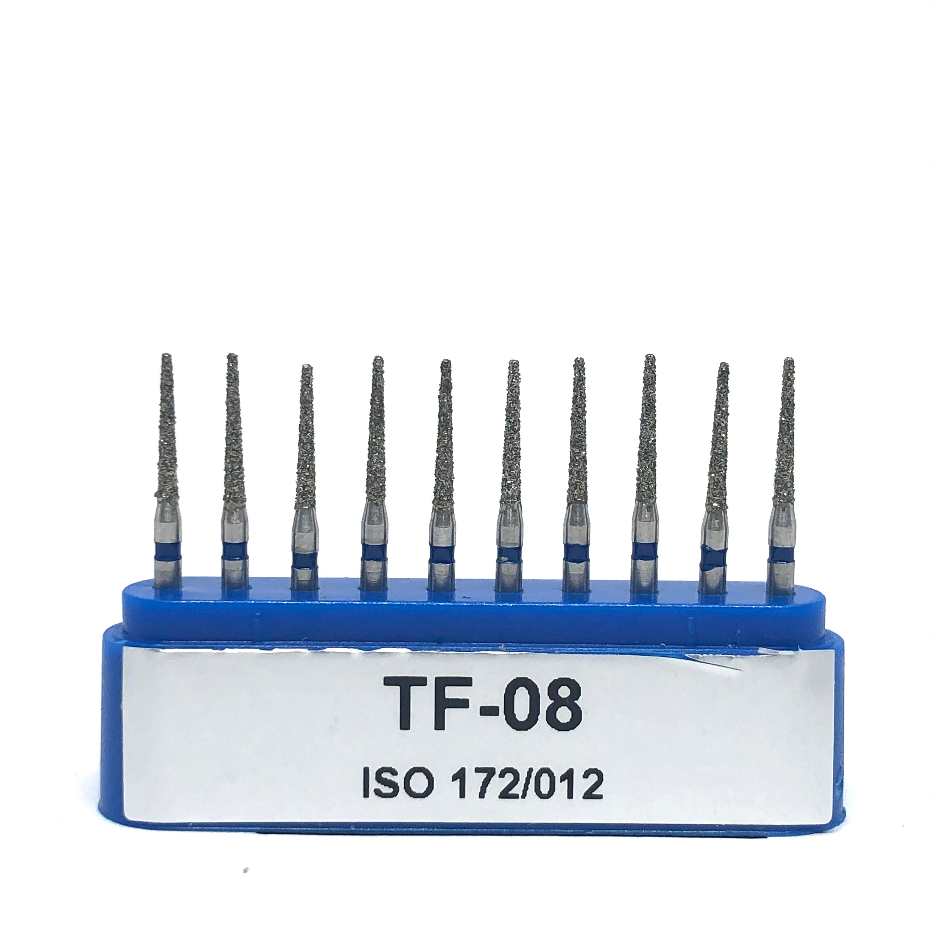 TF-08 Cilíndrica Punta Redonda Fresa Diamante 10 pz. DT