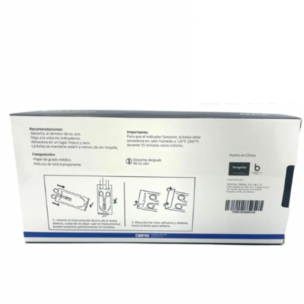 Bolsa 5 1/3" X 11 1/4” (13.5 X 28.5 cm) C/200 P/ Esterilizar Autoclave Borgatta