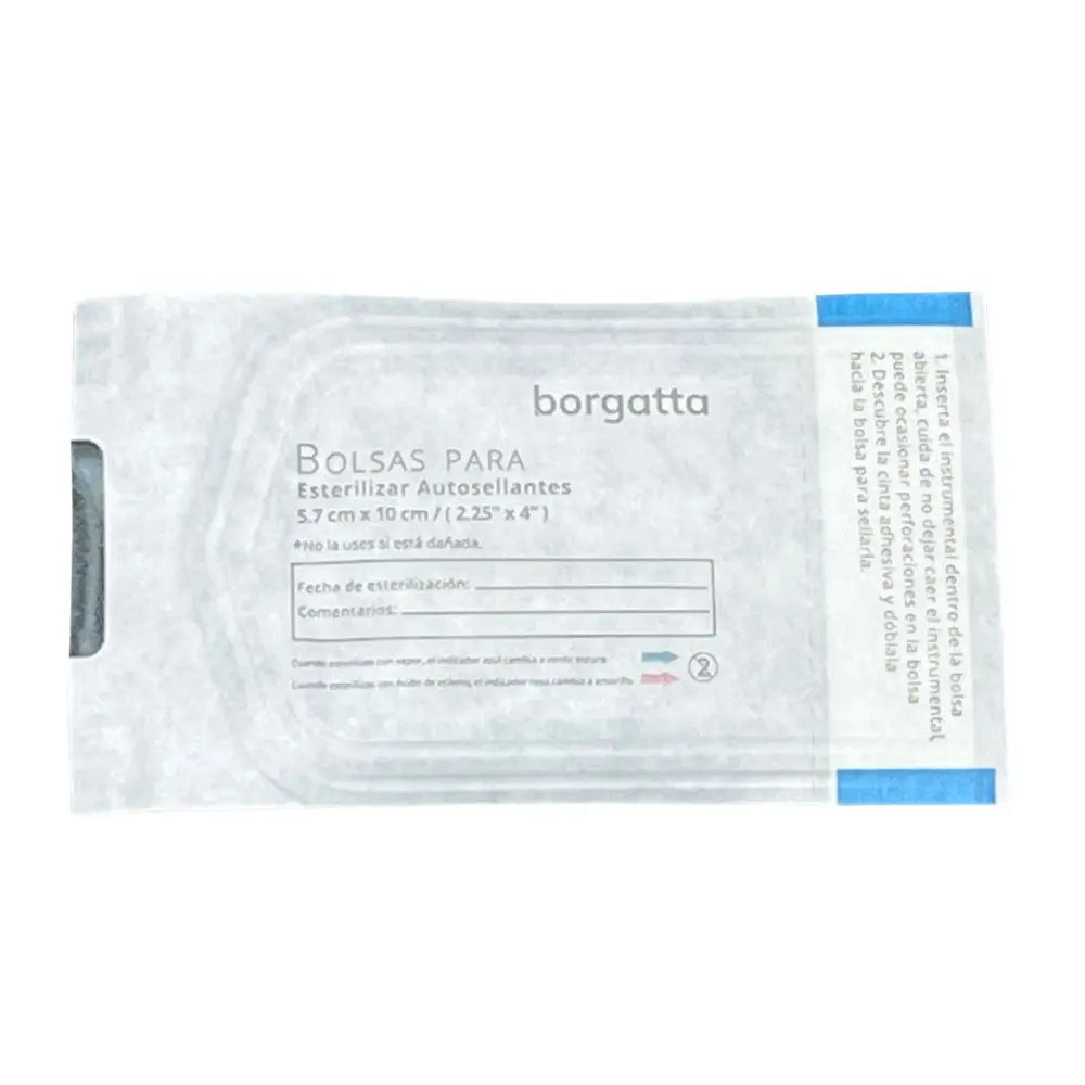 Bolsa Esterilizar Autoclave 2 1/4" x 4” (5.7 X 10 cm) C/200 Borgatta