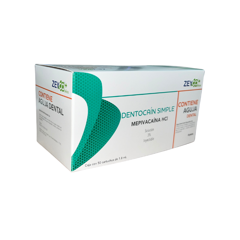 Dentocain 3% Plastico Caja C/50 Anestesia Cartucho Zeyco