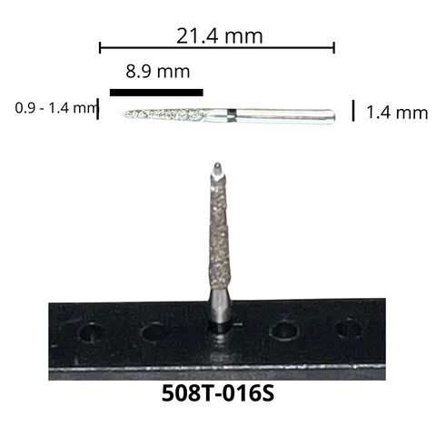 508T-016S Troncocónica Punta Inactiva Fresa Diamante Grano X Grueso Pza DT