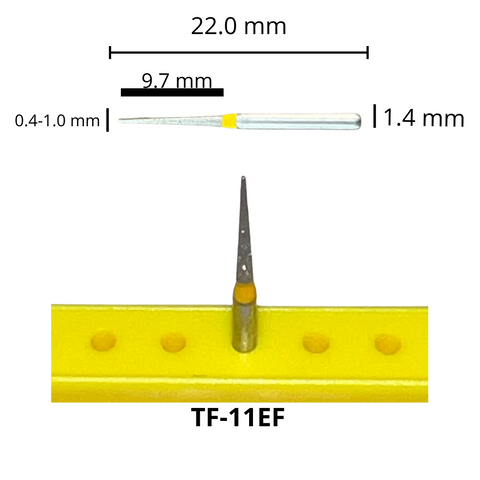 TF-11EF Cilíndrica Punta Plana Fresa Diamante Grano X Fino Pza DT