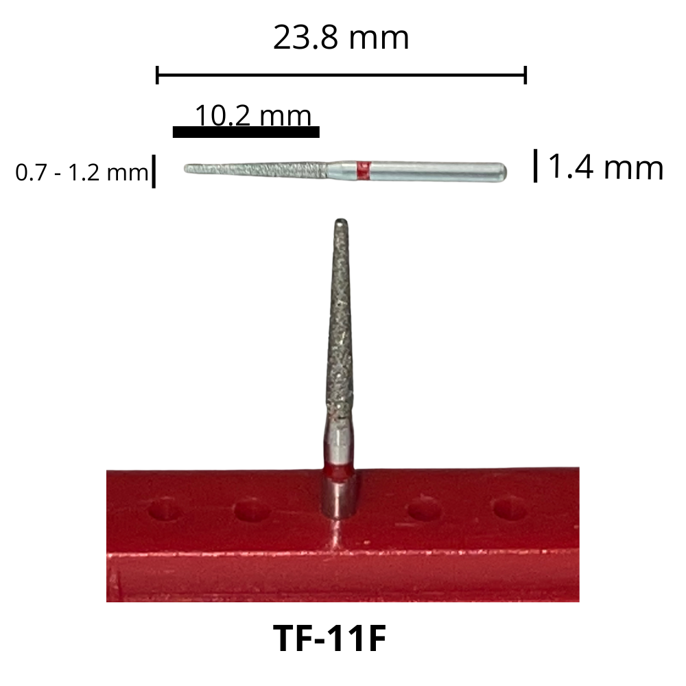 TF-11F Troncocónica Punta Plana Fresa Diamante Grano Fino Pza DT