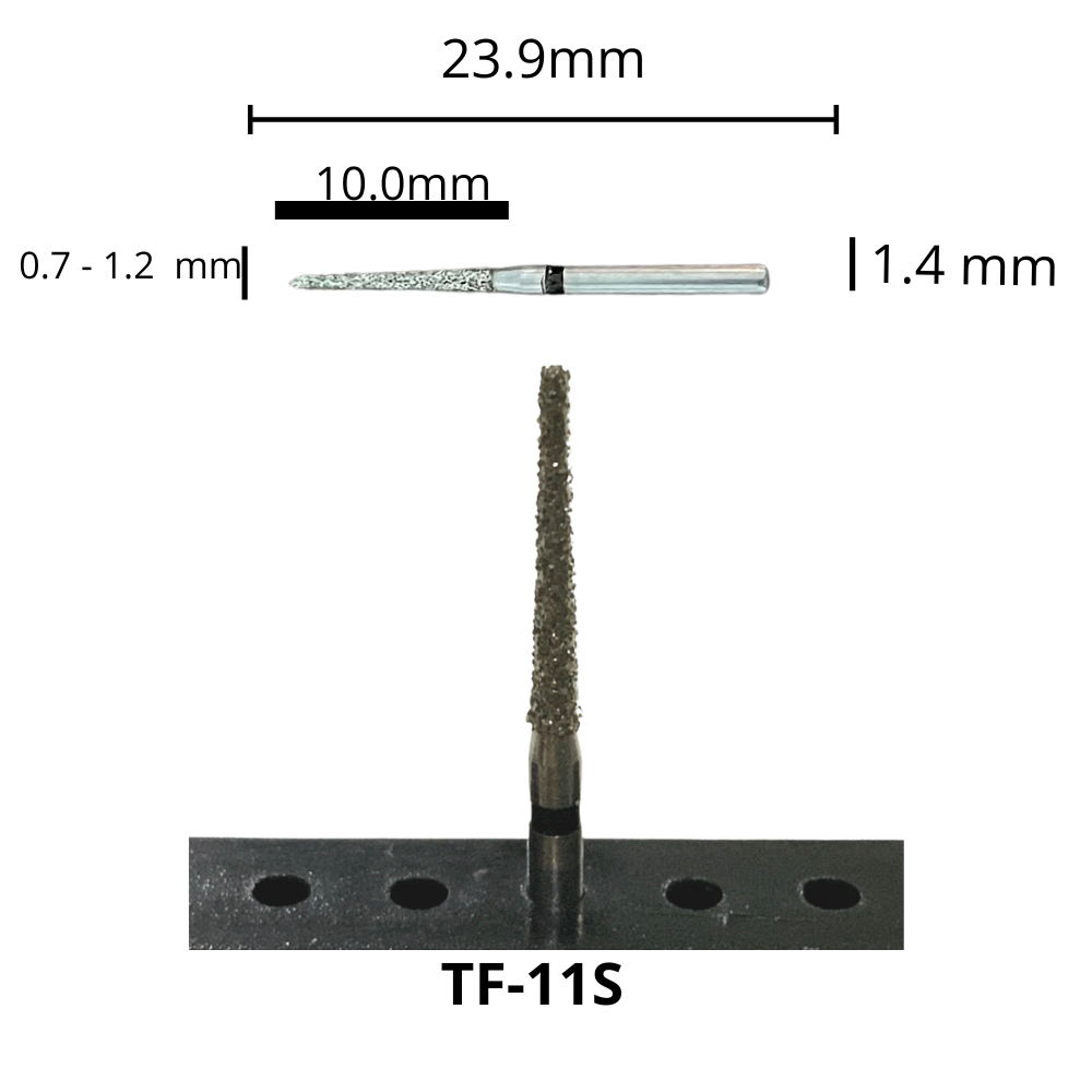 TF-11S Troncocónica Punta Plana Fresa Diamante Grano XGrueso Pza DT