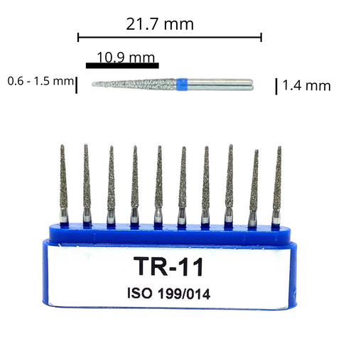 TR-11 Troncocónica Redondeada Fresa Diamante Grano Medio 10 pz. DT