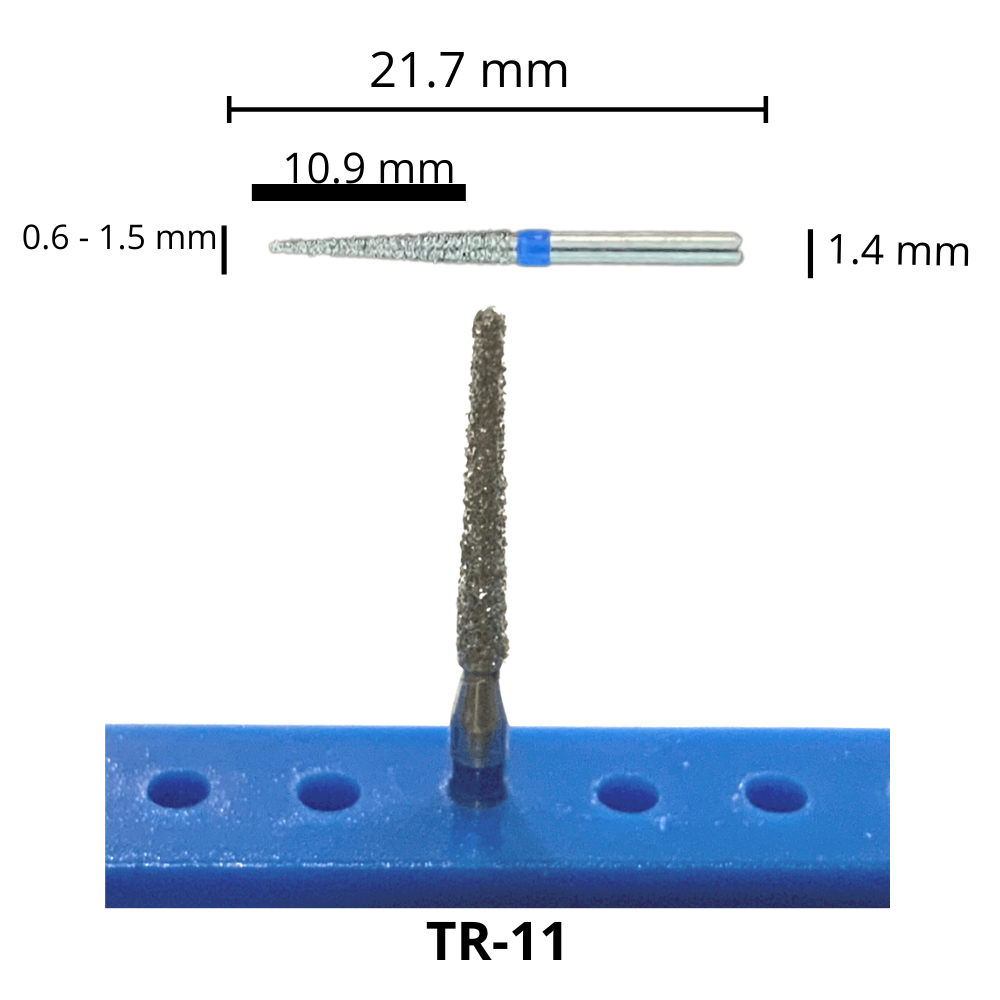 TR-11 Troncocónica Redondeada Fresa Diamante Grano Medio Pza DT