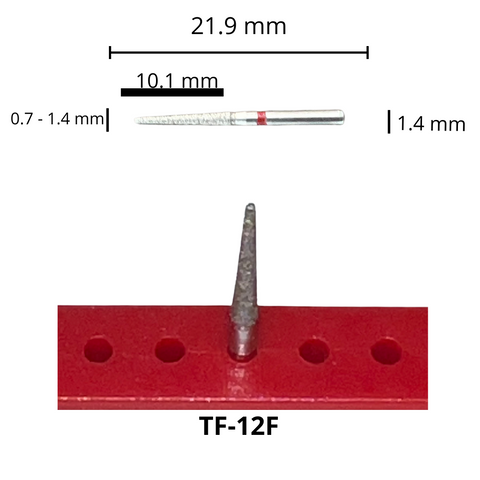 TF-12F Cilíndrica Punta Plana Fresa Diamante Grano Fino Pza DT