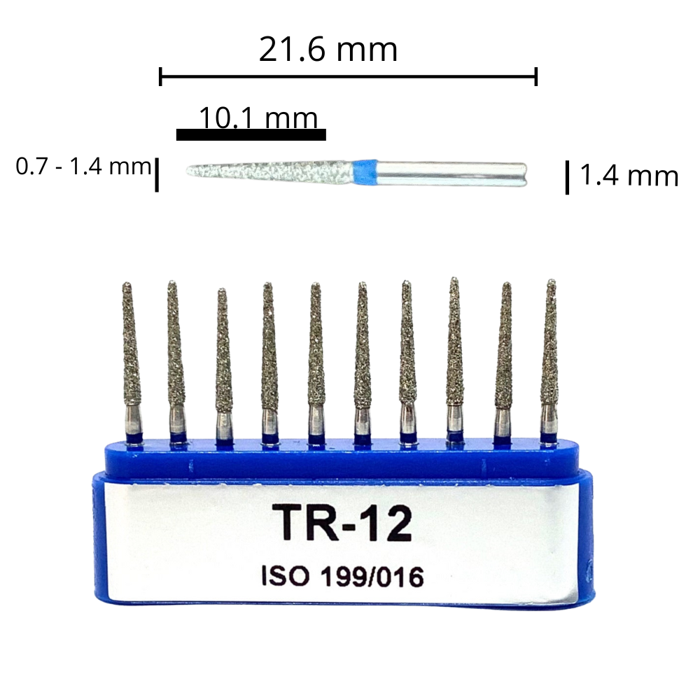 TR-12 Troncocónica Redondeada Grano Fresa Diamante Medio 10 pz. DT