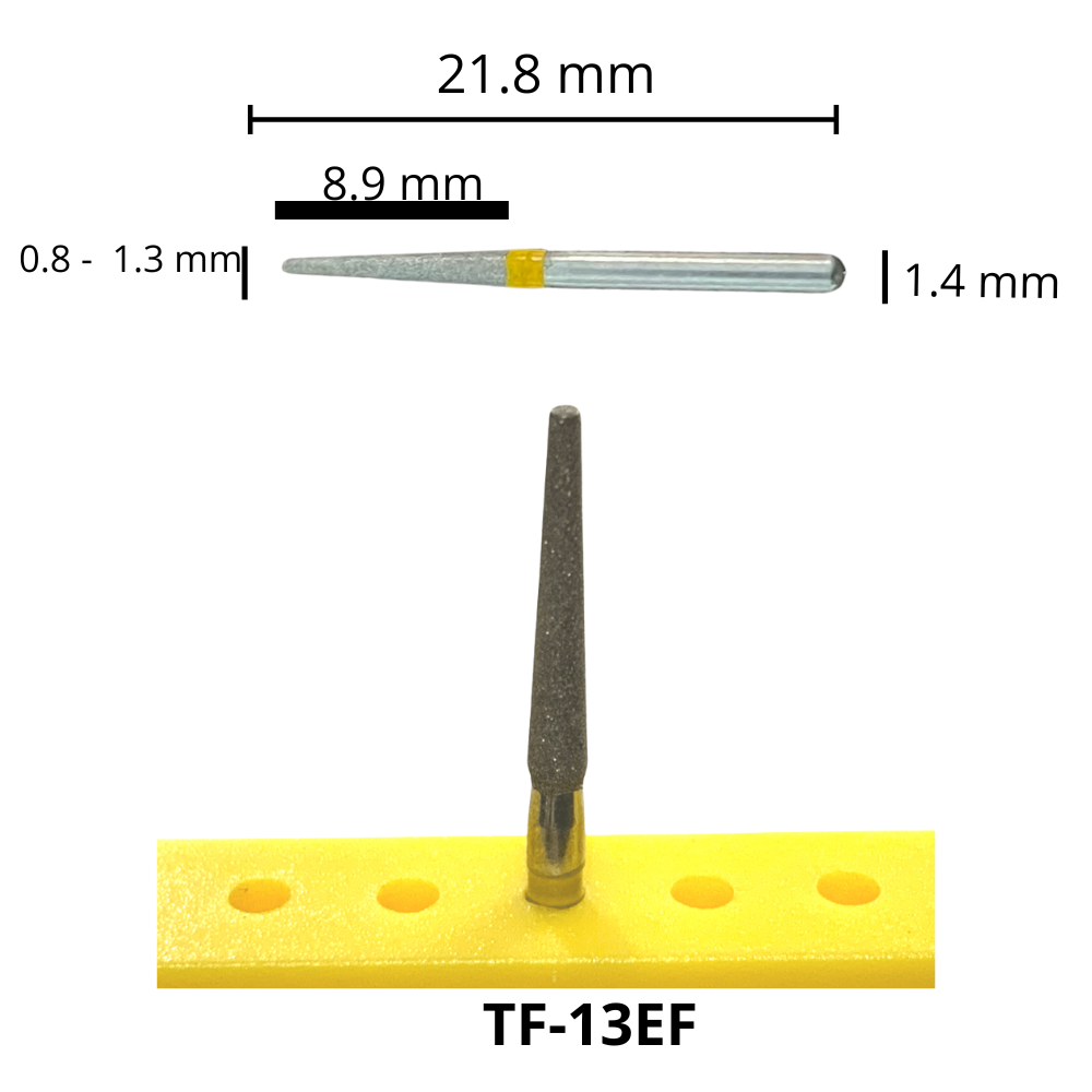 TF-13EF Troncocónica Punta Plana Fresa Diamante Grano XFino Pza DT