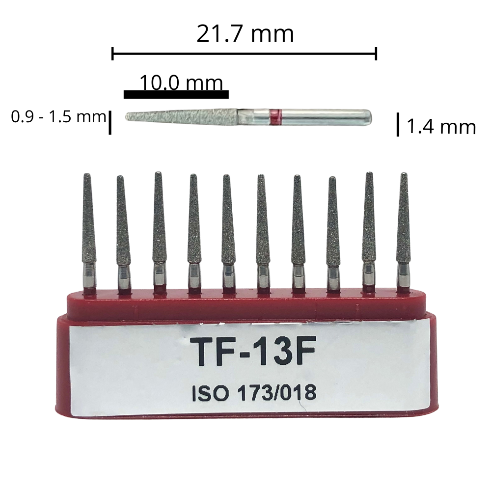 TF-13F Troncocónica Punta Plana Fresa Diamante Grano Fino 10 pz. DT