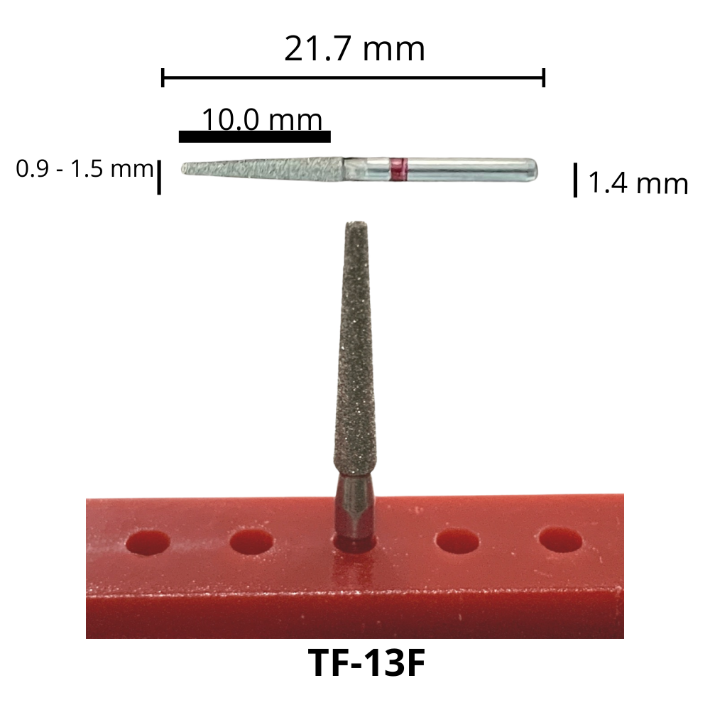 TF-13F Troncocónica Punta Plana Fresa Diamante Grano Fino Pza DT