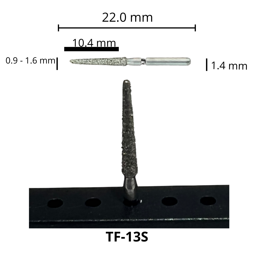 TF-13S Troncocónica Punta Plana Fresa Diamante Grano XGrueso Pza DT