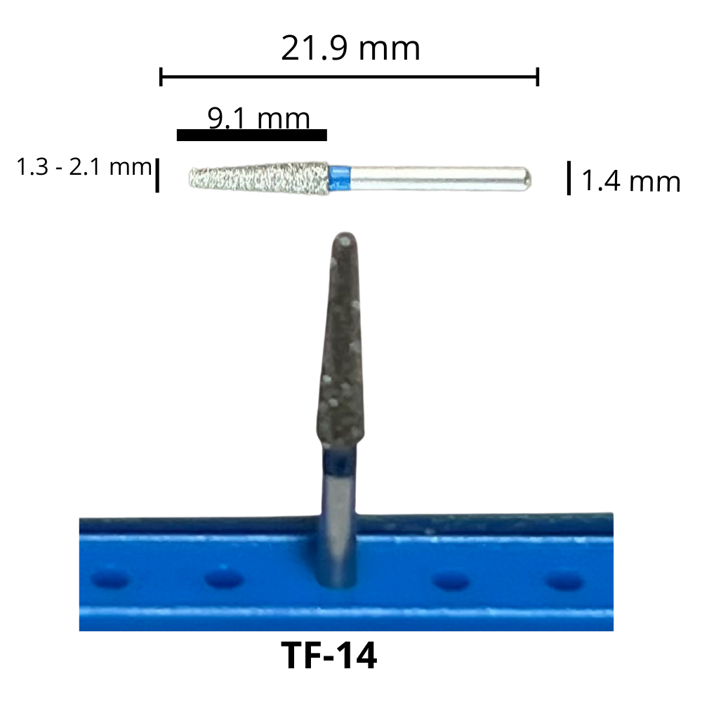 TF-14 Cilíndrica Punta Plana Fresa Diamante Grano Medio Pza DT