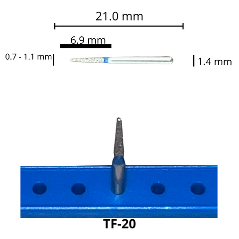 TF-20 Cilíndrica Punta Plana Fresa Diamante Grano Medio Pza DT