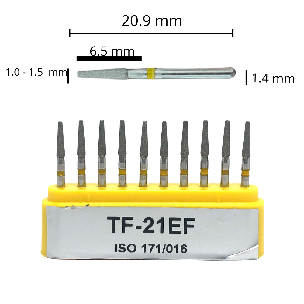 TF-21EF Cilíndrica Punta Plana Fresa Diamante Grano XFino 10 pz. DT