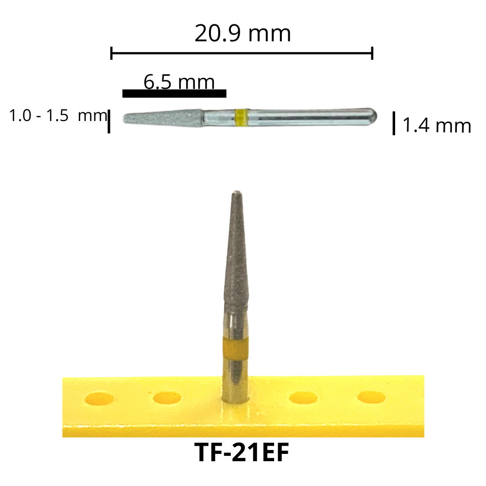 TF-21EF Cilíndrica Punta Plana Fresa Diamante Grano XFino Pza DT