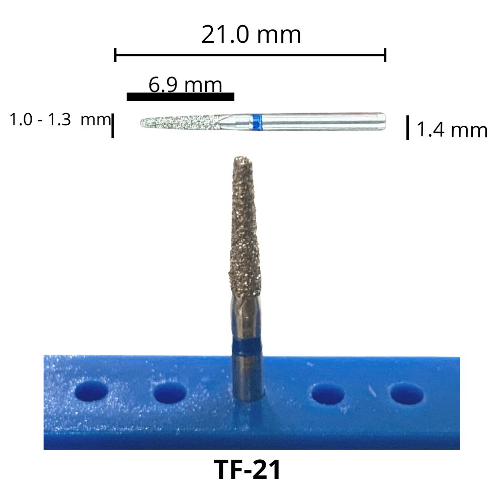 TF-21 Cilíndrica Punta Plana Fresa Diamante Grano Medio Pza DT