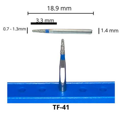 TF-41 Cilíndrica Punta Plana Fresa Diamante Grano Medio Pza DT