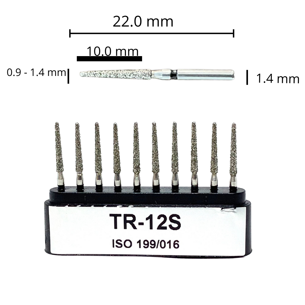 TR-12S Troncocónica Redondeada Fresa Diamante 10 pz. DT