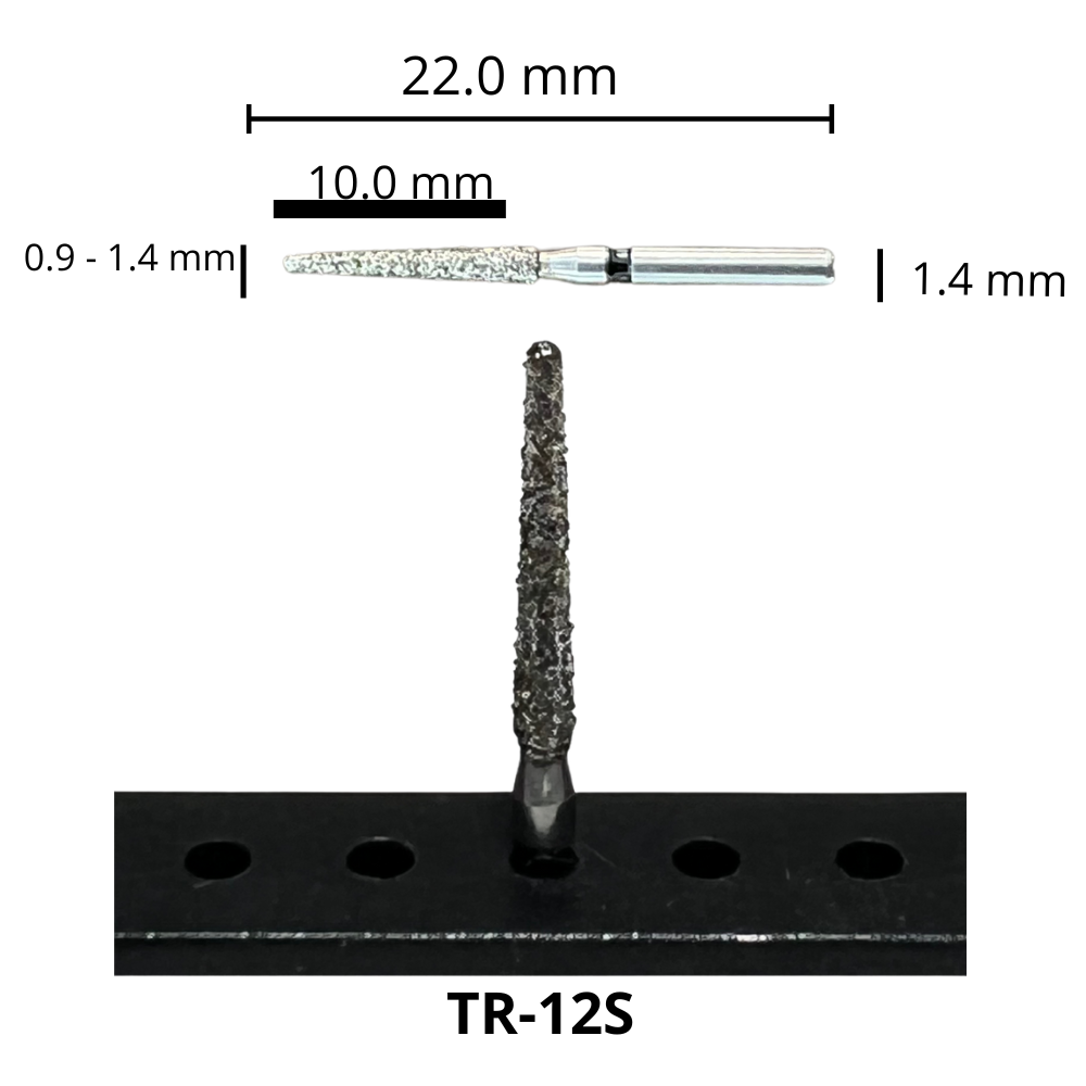 TR-12S Troncocónica Redondeada Fresa Diamante Grano XGrueso Pza DT