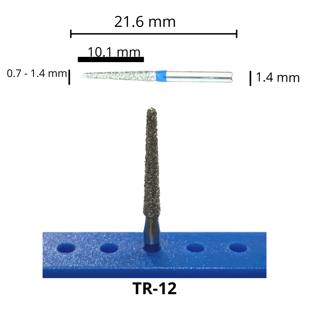 TR-12 Troncocónica Redondeada Fresa Diamante Grano Medio Pza DT