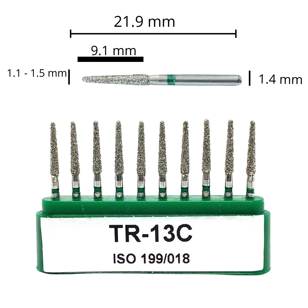 TR-13C Troncocónica Redondeada Fresa Diamante 10 pz. DT