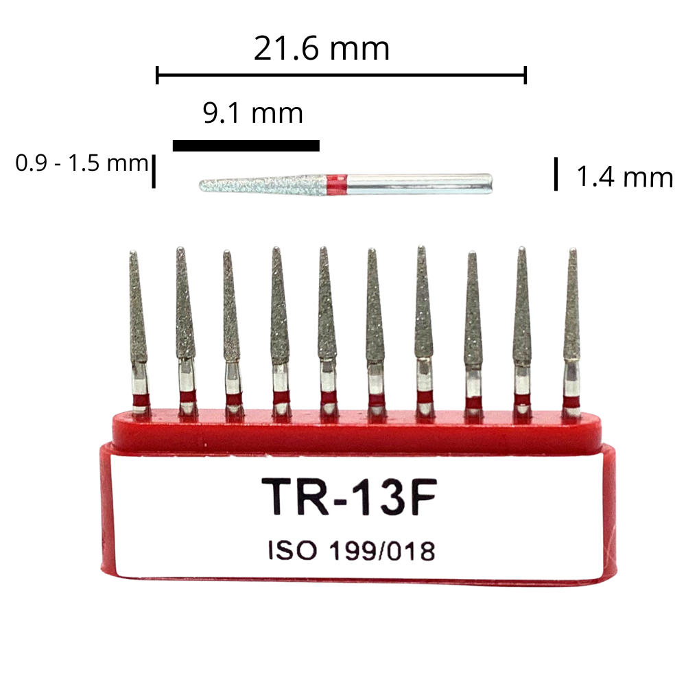 TR-13F Troncocónica Redondeada Fresa Diamante Grano Fino C/10 DT