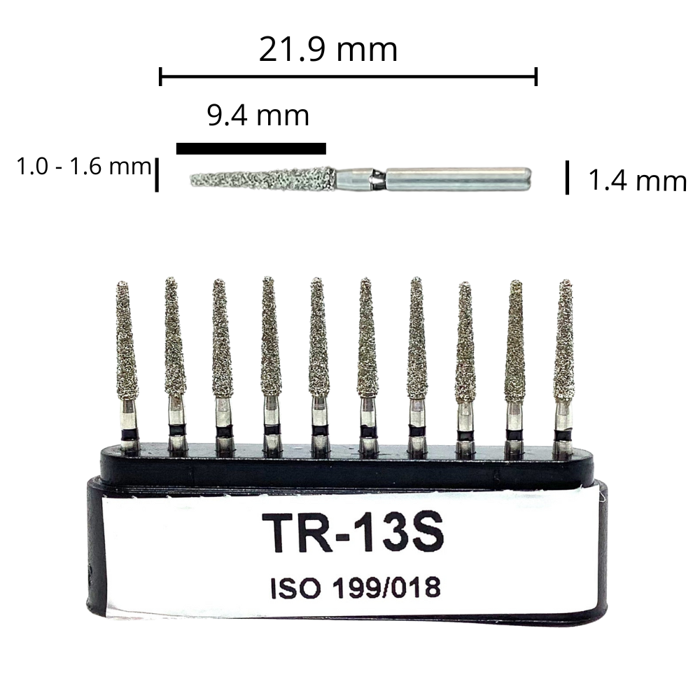 TR-13S Troncocónica Redondeada Fresa Diamante Grano XGrueso Pza 10 pz. DT