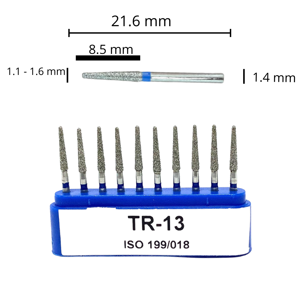 TR-13 Troncocónica Redondeada Fresa Diamante Grano Medio  10 pz. DT