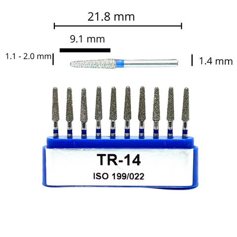 TR-15 Troncocónica Redondeada Fresa Diamante 10 pz. DT
